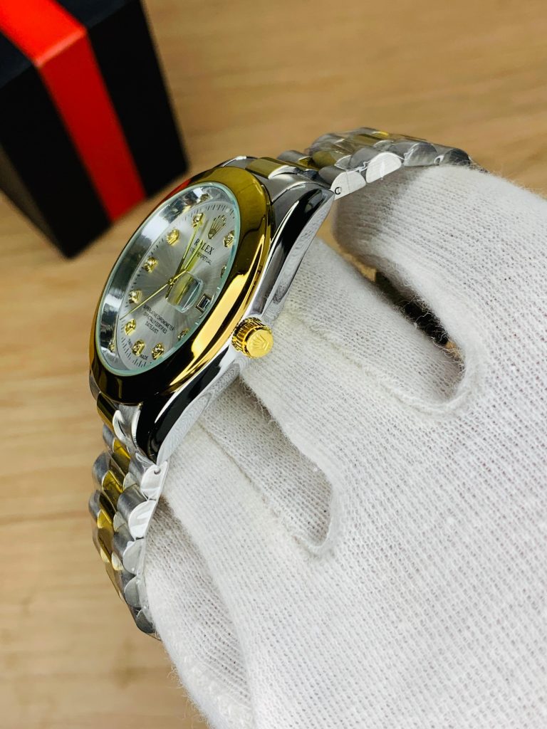 Gold & Silver + White Dial | Stainless Steel | Water Proof