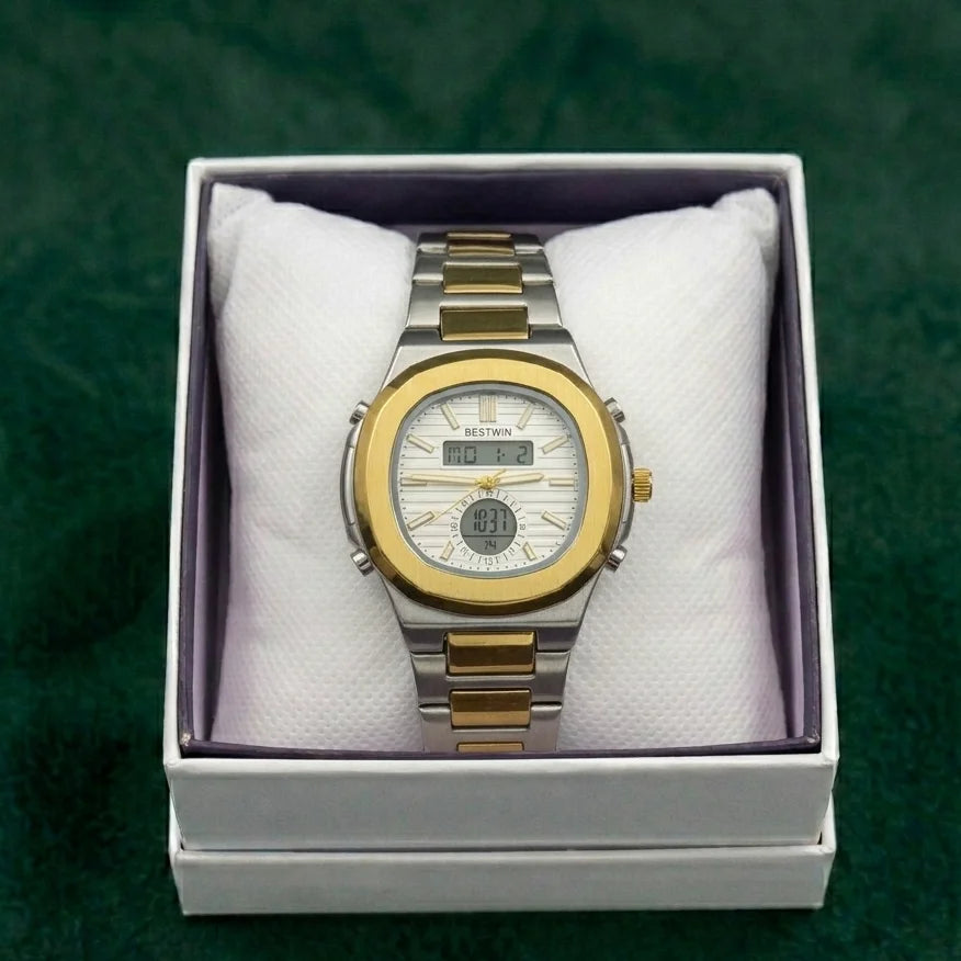 Bestwin Chrono Digital Elite – Two-Tone Gold Silver Edition