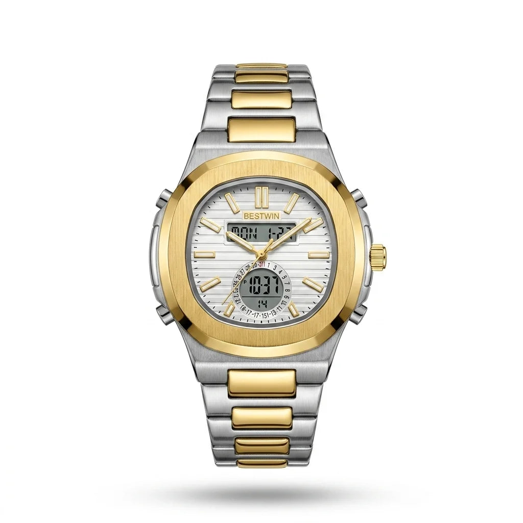 Bestwin Chrono Digital Elite – Two-Tone Gold Silver Edition