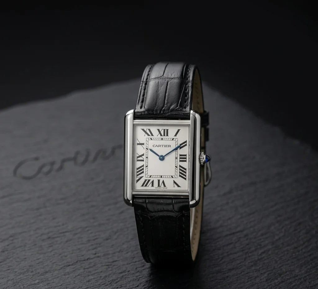 Vintage Square Black Edition– Leather Strap Men's Watch