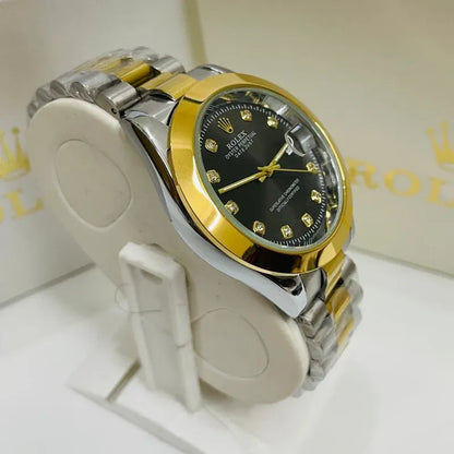 🖤 Gold & Silver + Black Dial | Stainless Steel | Waterproof | Prime Tick