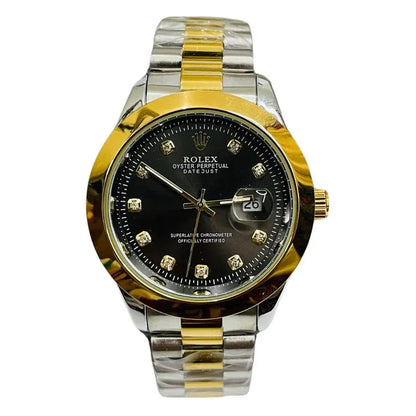 🖤 Gold & Silver + Black Dial | Stainless Steel | Waterproof | Prime Tick