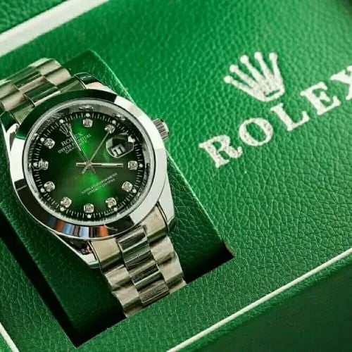 💚 Silver +  Green Dial | Waterproof | Stainless Steel | Prime Tick