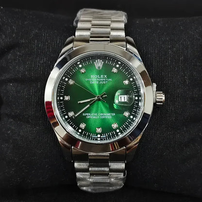 💚 Silver +  Green Dial | Waterproof | Stainless Steel | Prime Tick
