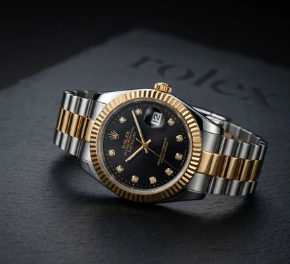 Royal Black Prime– Silver & Golden Men's Watch