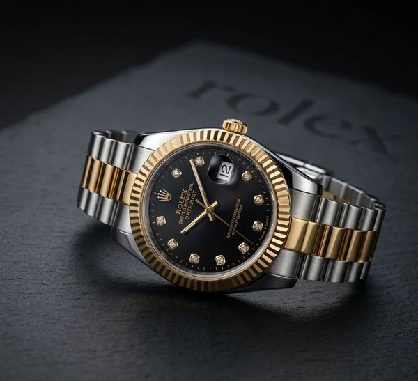 Royal Black Prime– Silver & Golden Men's Watch