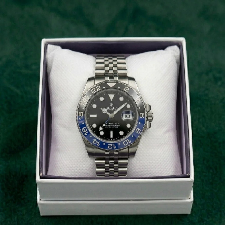 Rolex Sapphire Twin Time – Silver Men's Watch