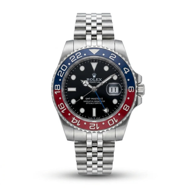 Rolex Twin Time – Silver Men's Watch