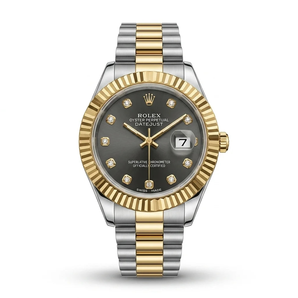 Royal Black Prime– Silver & Golden Men's Watch