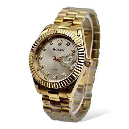 🤍  Gold + White Dial (Bezel Cut) | Waterproof| Stainless Steel | Prime Tick